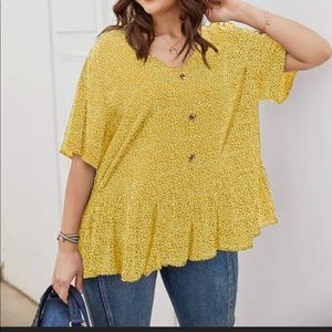 NEW Yellow Smock Blouse